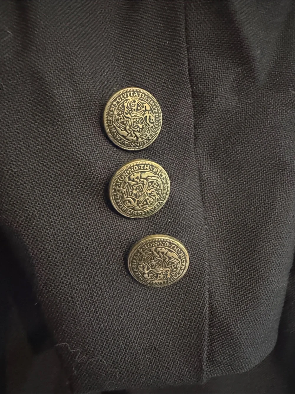 Oscar de la Renta Black Two-Button Blazer